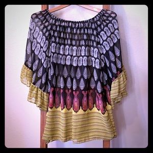 YAHADA Small Oversized Chiffon ruffle shirt top